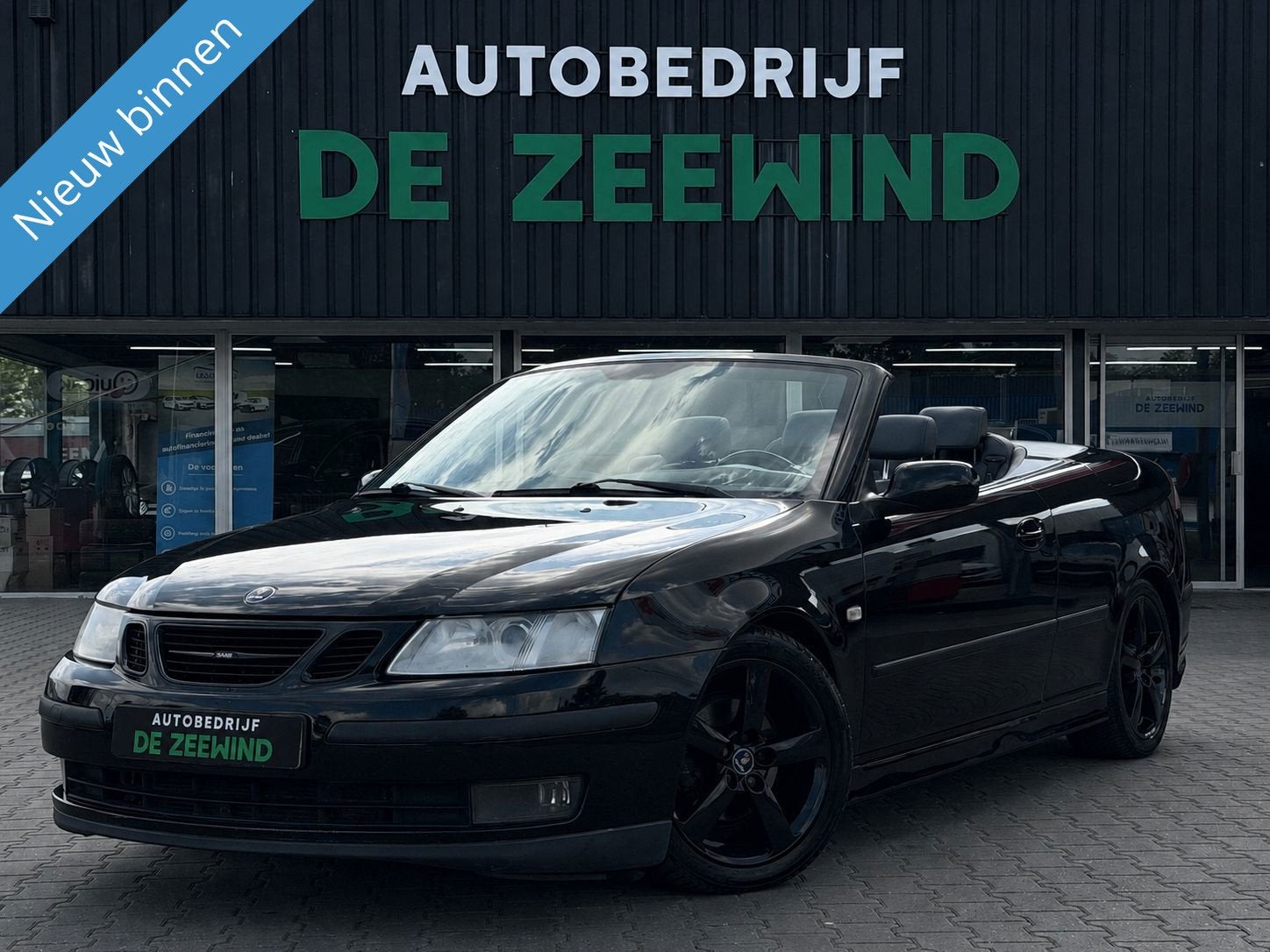Saab 9-3 Cabrio 2.0t Vector|Black on Black|windscherm|nieuw, Auto's, Saab, 1998 cc, Gebruikt, 4 cilinders, Cabriolet