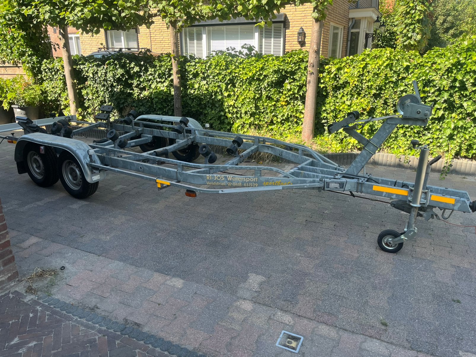 FreeWheel trailer dubbelasser, Watersport en Boten, Gebruikt, 1500 tot 3000 kg, 6 tot 9 meter, Overige typen
