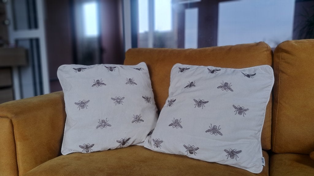 sissy boy kussens met gouden bijtjes, Ophalen, Beige, Afneembare hoes, Vierkant