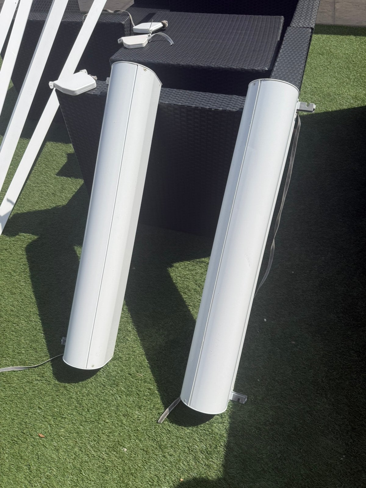 2 witte aluminium rolluiken. 1 m breed x 1,46 m hoog., Ophalen, 100 tot 150 cm, Wit, Zo goed als nieuw