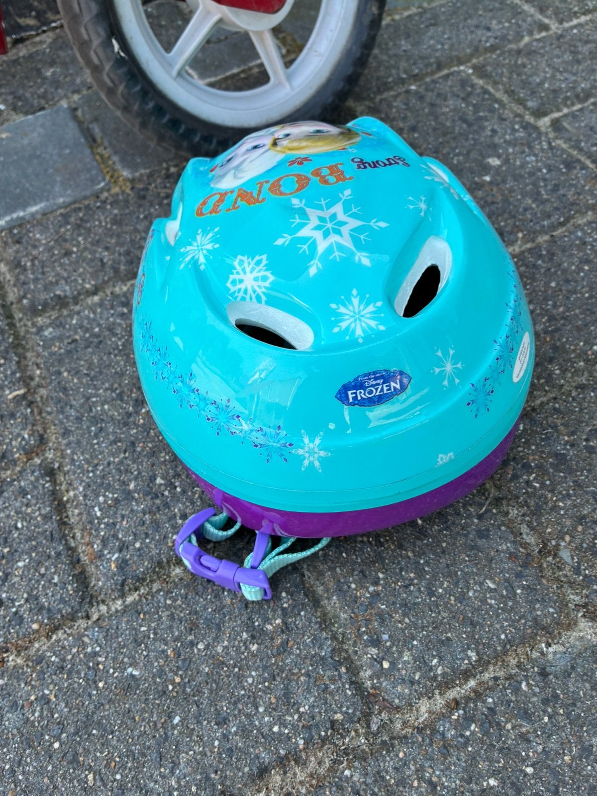 Elsa Frozen fietshelm aqua blauw, Ophalen, Gebruikt, Jongen of Meisje