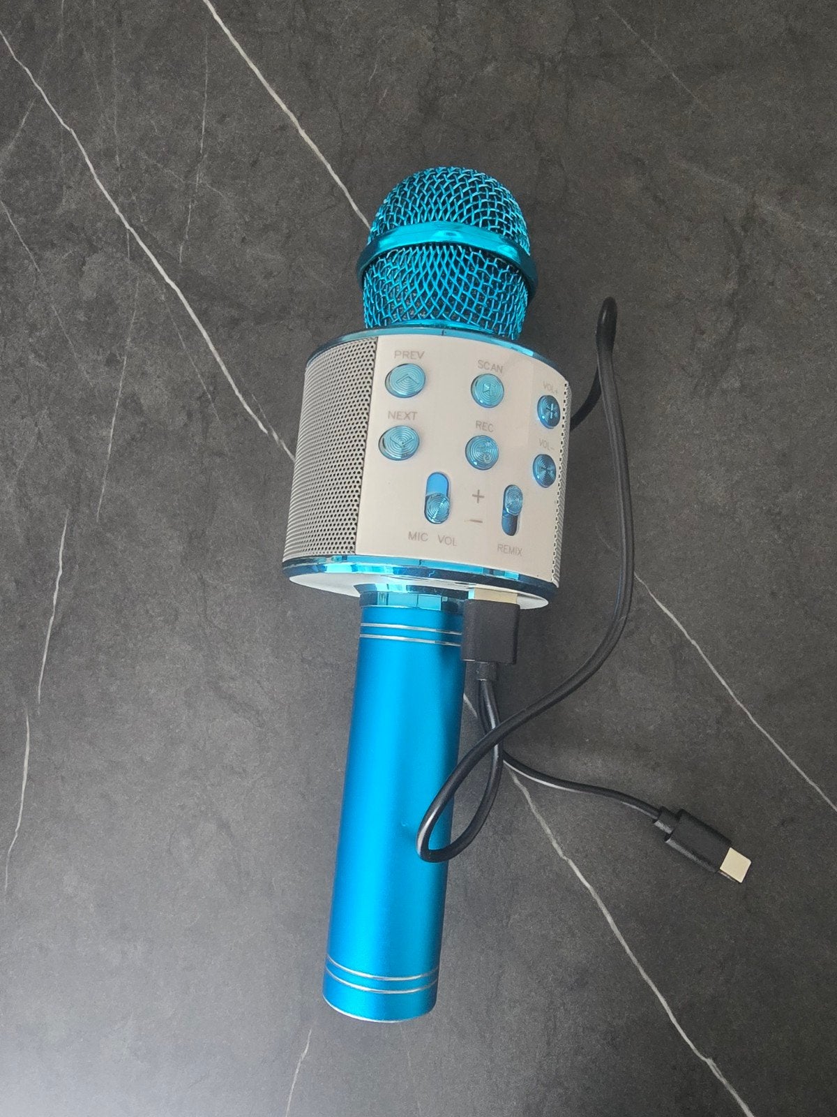 Draadloze Karaoke Microfoon met Bluetooth Speaker - Blauw, Muziek en Instrumenten, Microfoons, Ophalen, Gebruikt, Zangmicrofoon