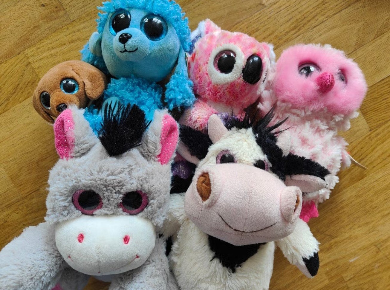 Leuke Beanie Boo's ty knuffels glitteroogjes - poedel uil ko, Overige karakters, Overige typen, Ophalen of Verzenden, Middelgroot (20 tot 80 cm)