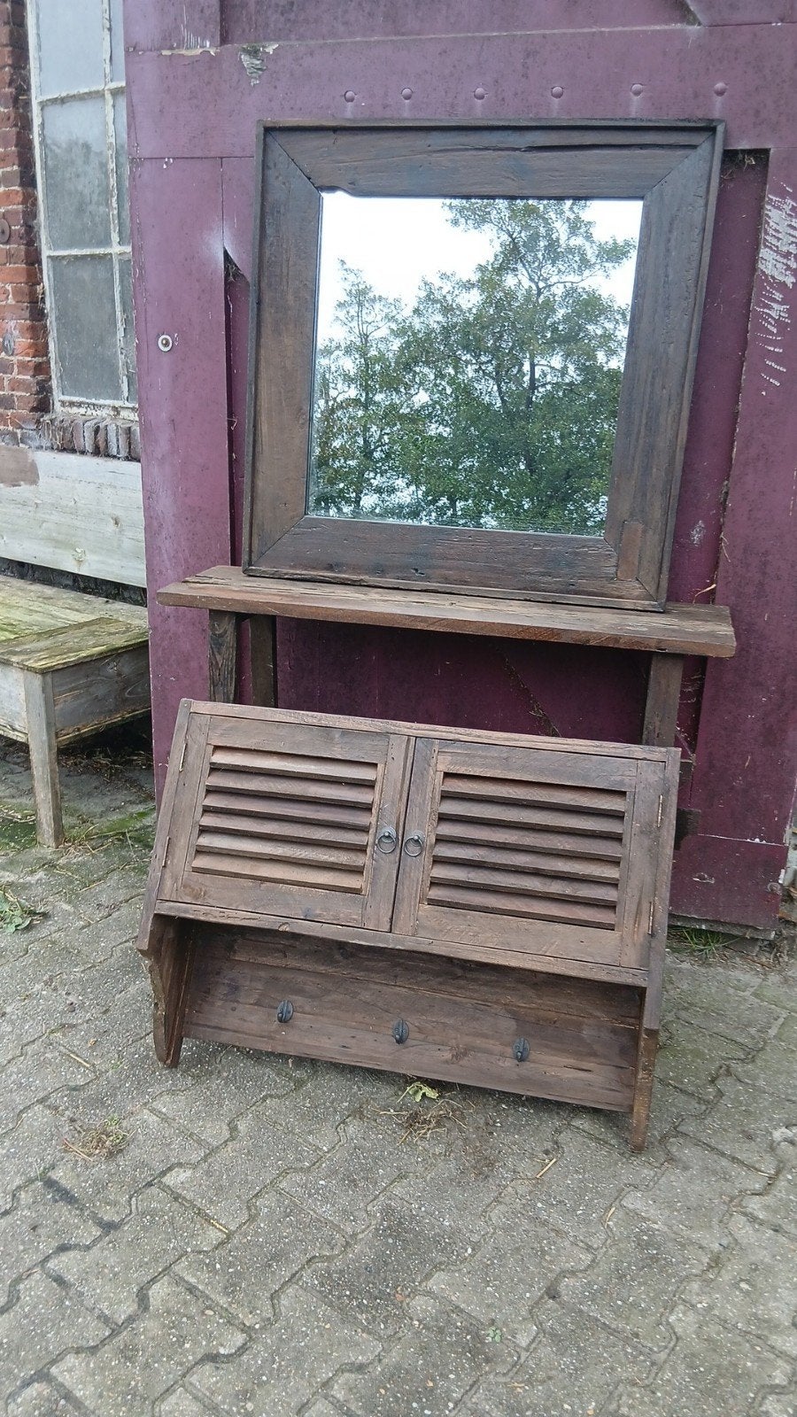 mooie zet van spiegel, kapstok en sidetable, Huis en Inrichting, Ophalen, Zo goed als nieuw