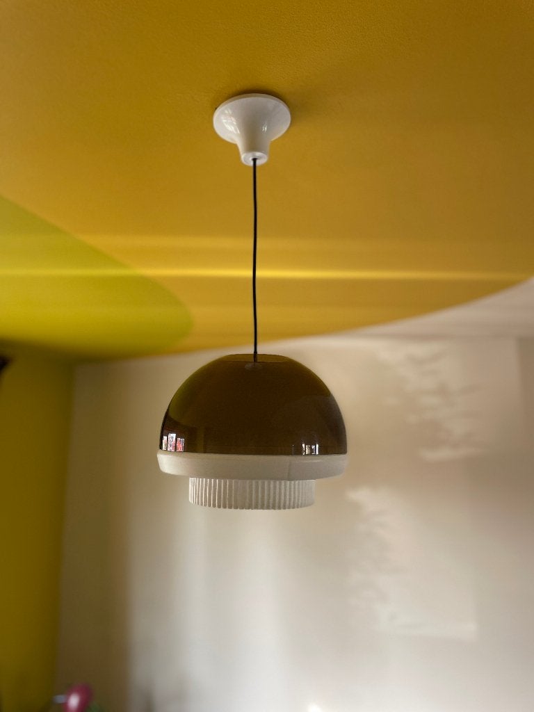 Vintage hanglamp Jaren '70, Kunststof, Gebruikt, Vintage, retro, seventies, sixties, jaren 70, space age, E27 (groot)