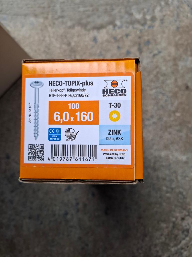 HECO-TOPIX-plus Tellerkopschroeven 6,0x160mm, 100 stuks, Ophalen of Verzenden, Nieuw