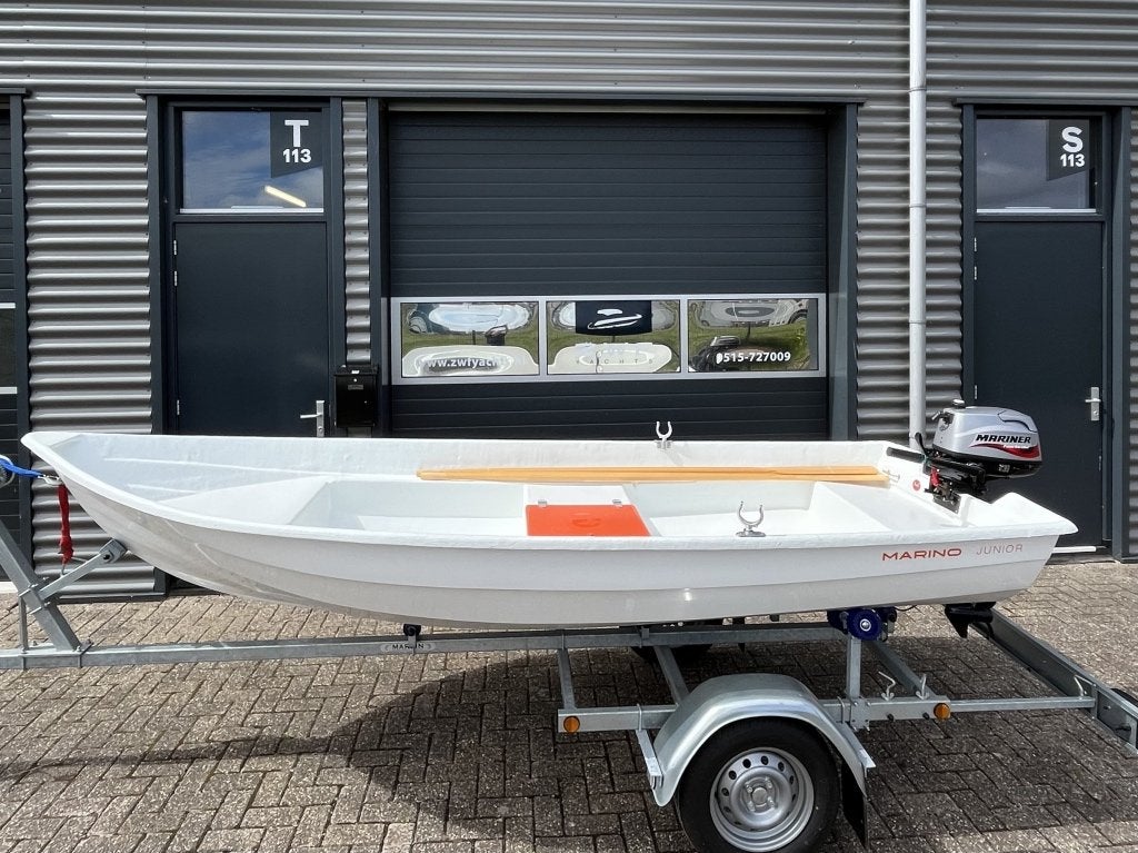 Marino visboot / bijboot + 4pk Mariner (evt. met trailer), Watersport en Boten, Vis- en Consoleboten, Ophalen, Overige merken