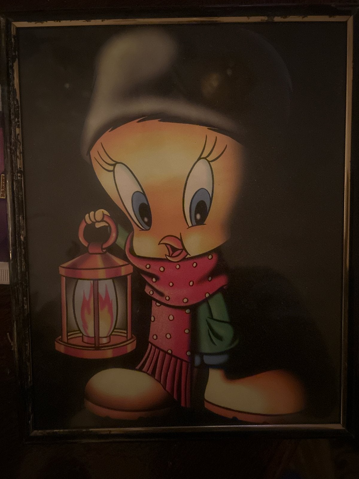 Tweety Bird schilderij met lantaarn, Ophalen of Verzenden, Gebruikt