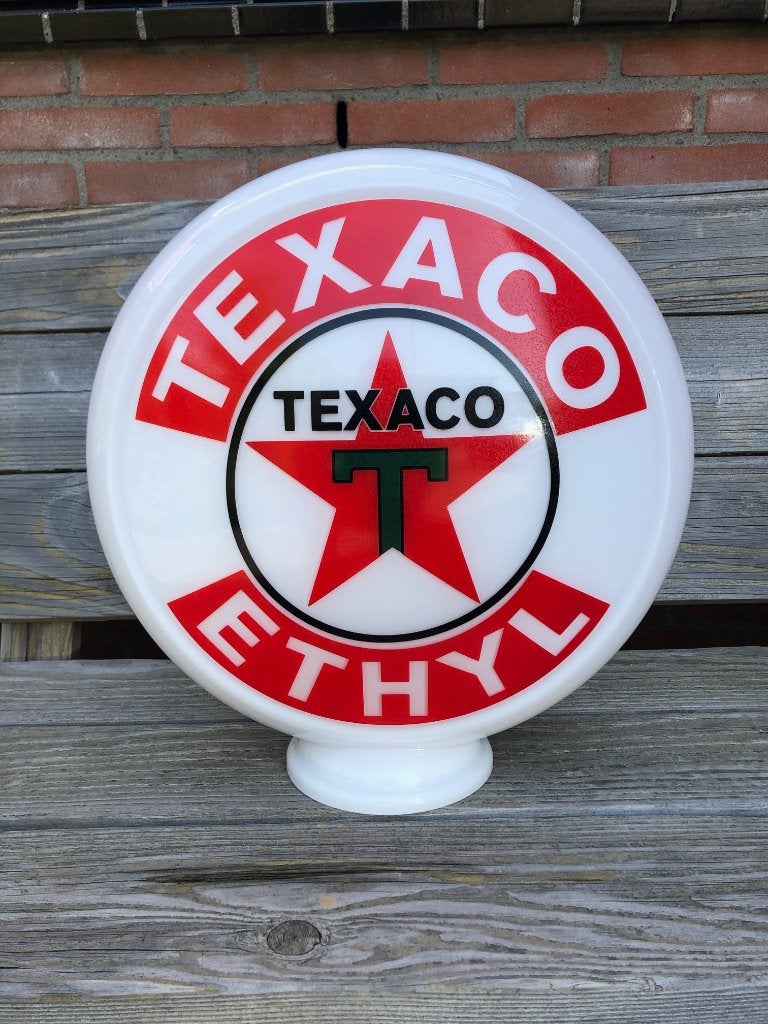 TEXACO ETHYL globe benzine pomp. 6 inch. Globe te koop ruil., Ophalen of Verzenden, Zo goed als nieuw, Gebruiksvoorwerp