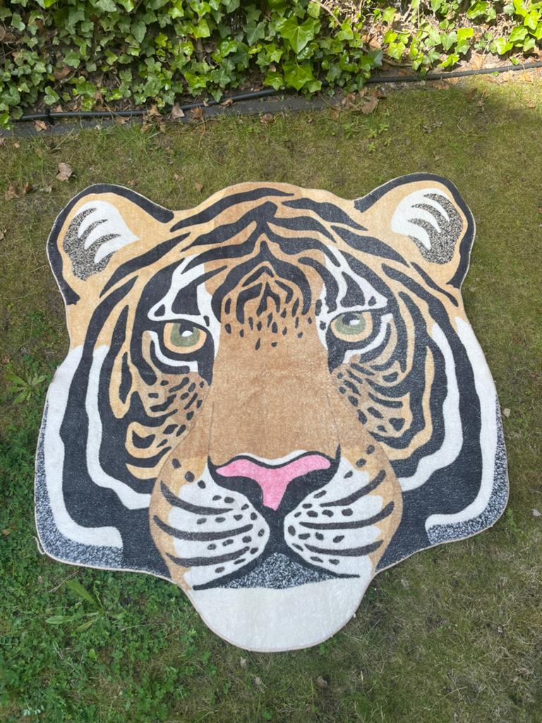 Rajah Tijger, Tijgerhoofd, Vloerkleed, Tapijt, Kinderkamer, Ophalen of Verzenden, Gebruikt