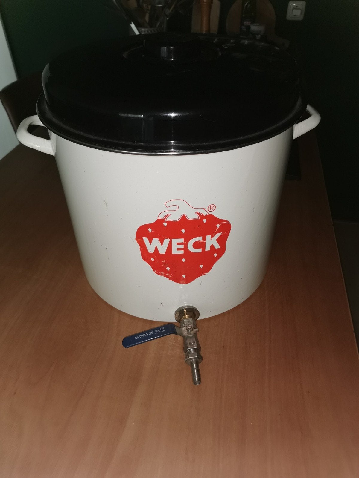 Weck Inmaakketel met kraan - Emaille, Ophalen of Verzenden, Gebruikt