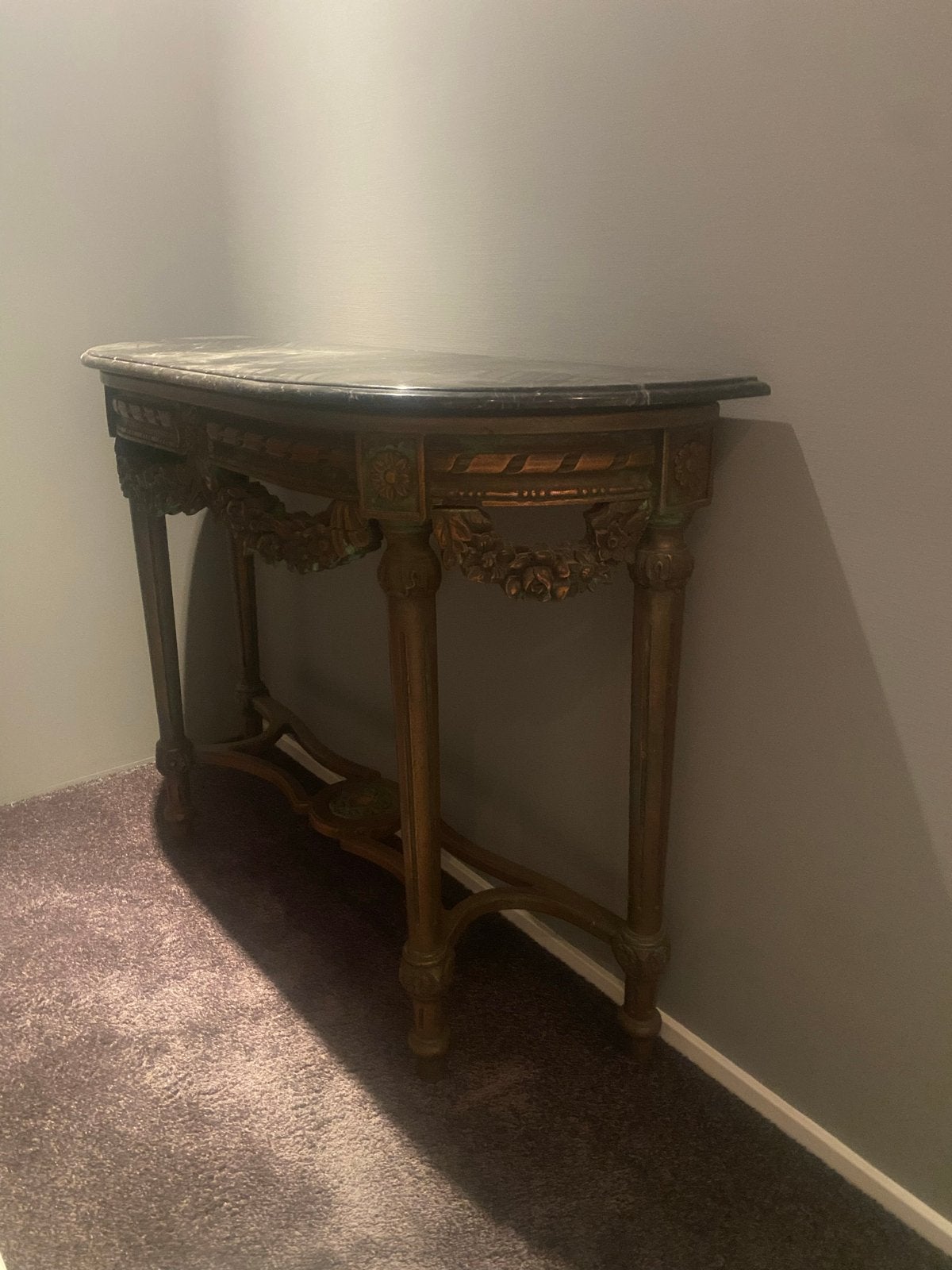 Antieke sidetable met marmeren blad, Antiek en Kunst, Ophalen