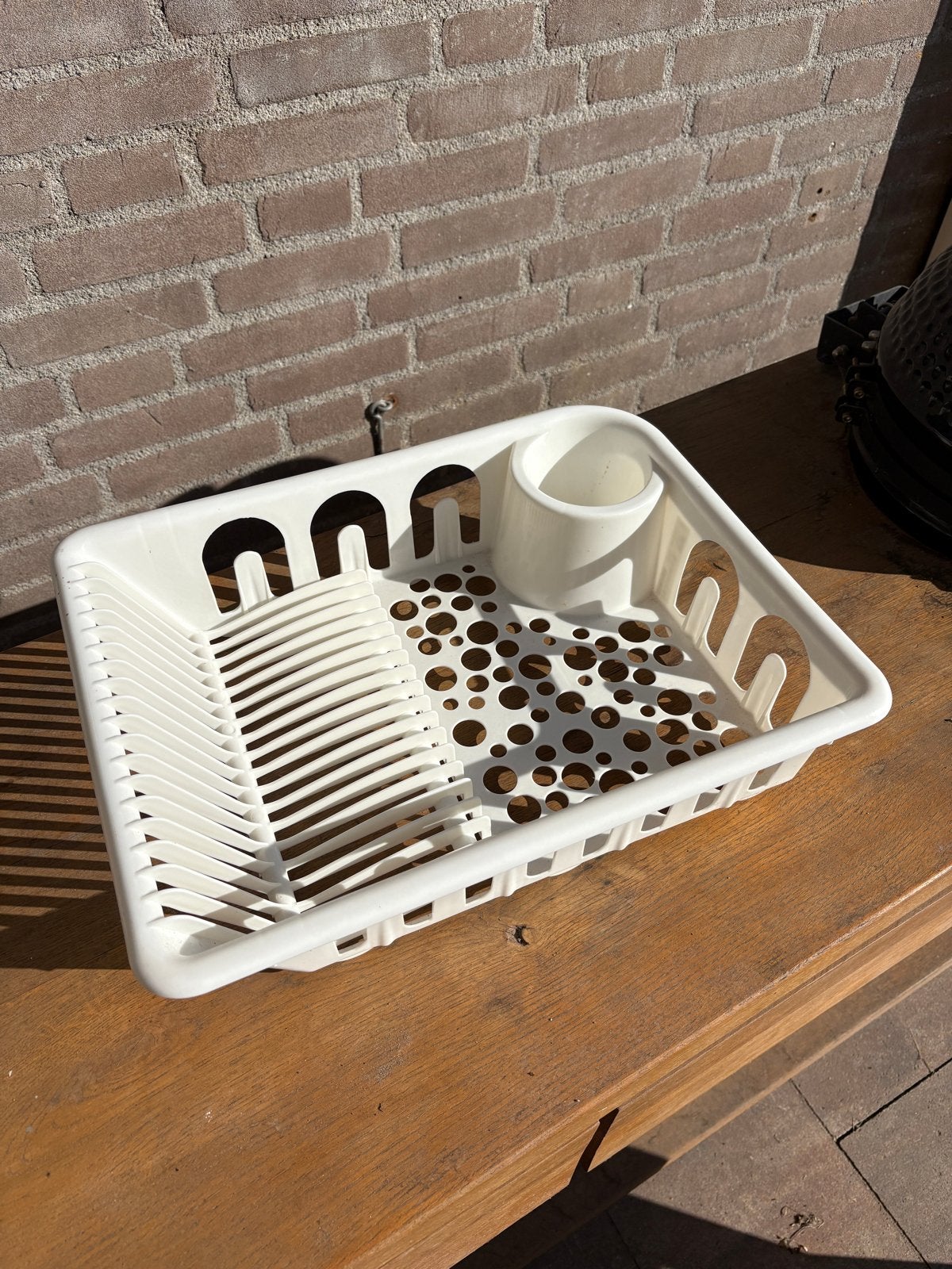 Gratis wit afdruiprek met bestekhouder ikea, Ophalen, Gebruikt, Bordenrek, Kunststof