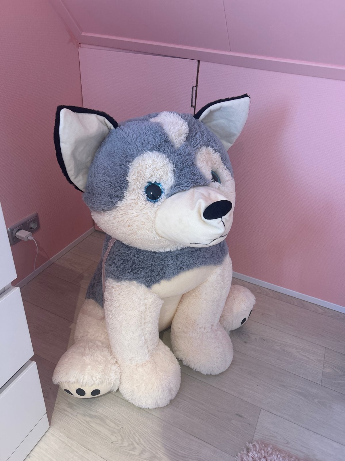 Grote Husky Knuffel - Zo goed als nieuw, Ophalen, Hond, Zo goed als nieuw, Middelgroot (20 tot 80 cm)