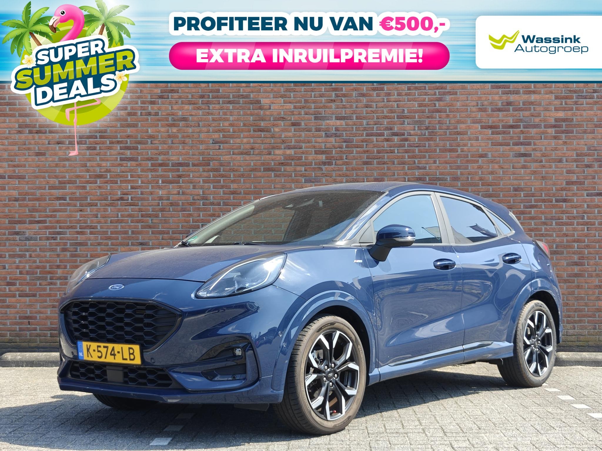 Ford Puma 1.0i Ecoboost Hybrid 125pk ST-Line X | SUMMER DEAL, Auto's, Voorwielaandrijving, Blauw, Origineel Nederlands, Bedrijf