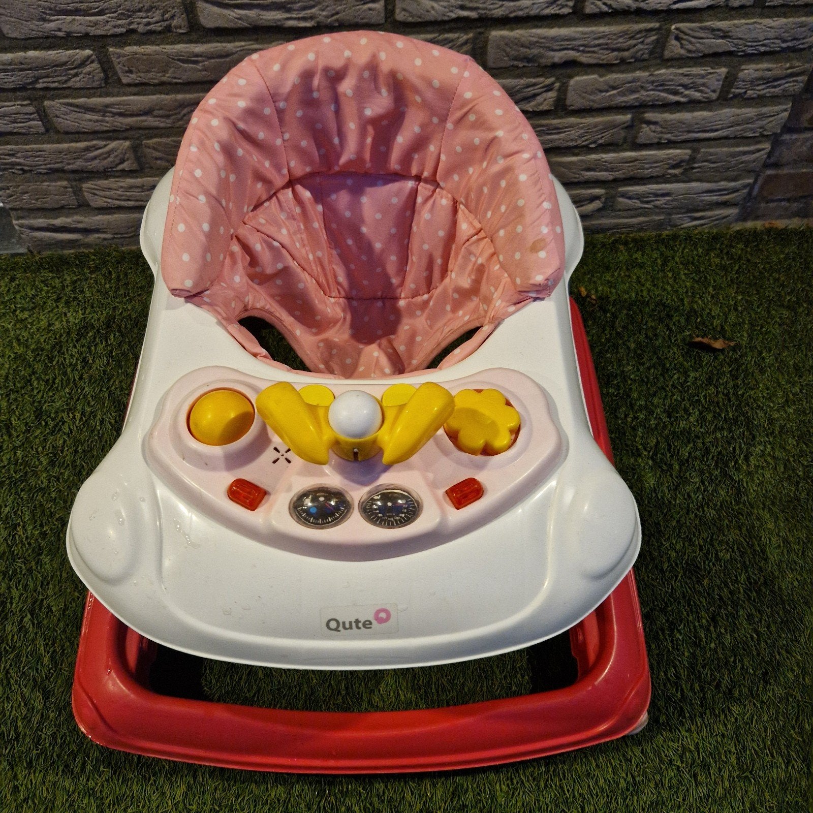Roze baby loopstoel met speelgoed en muziek, Ophalen of Verzenden, Gebruikt