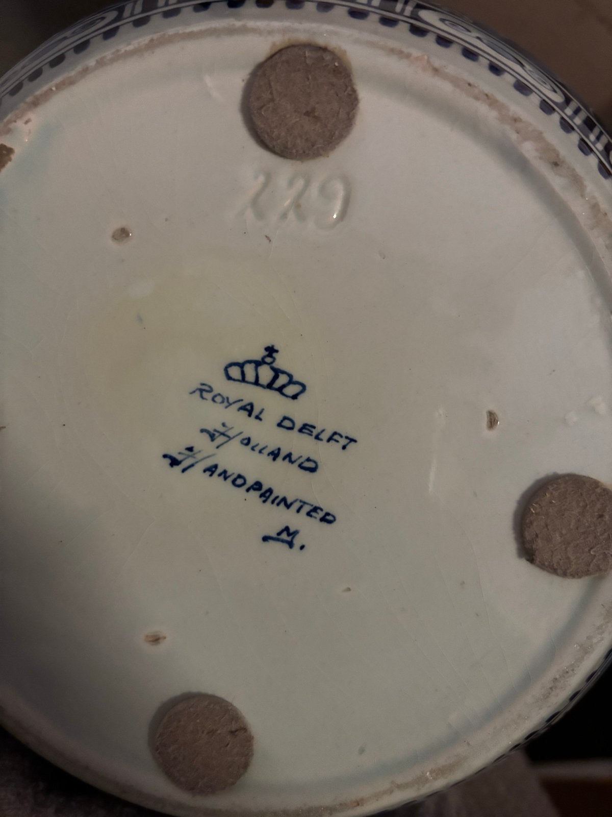 Grote handbeschilderde Royal Delft Delfts Blauwe vaas, Ophalen of Verzenden