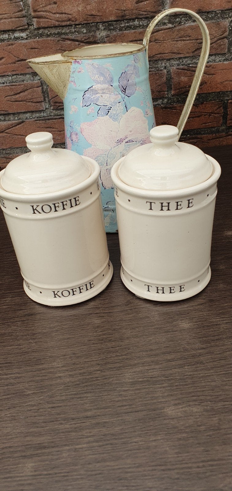 Mooie voorraadpotten met deksel voor Koffie en Thee, Gebruikt, Ophalen of Verzenden, Voorraadpot, Steen/keramiek