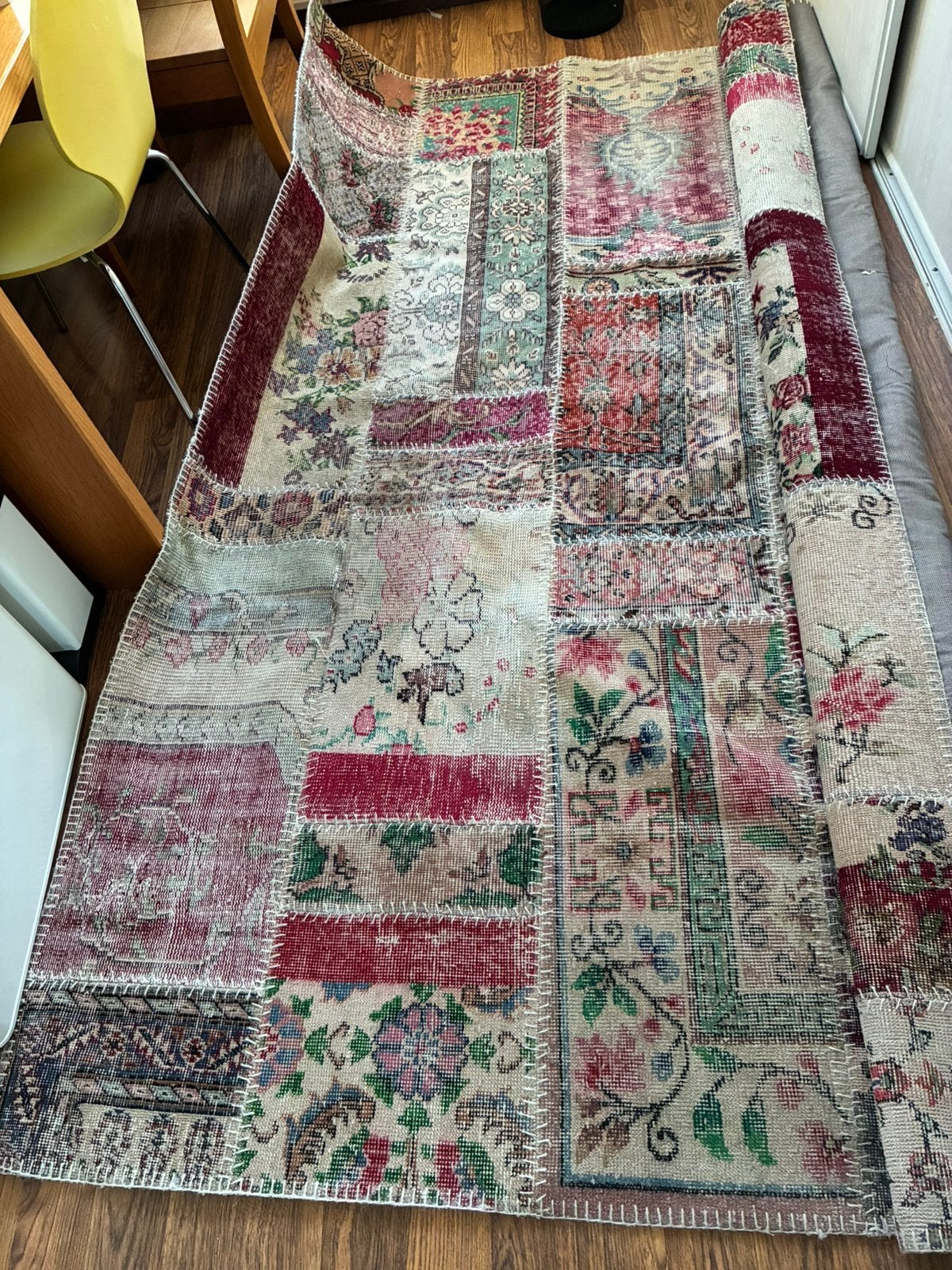 Vintage patchwork kleed 175x230, Huis en Inrichting, Stoffering | Tapijten en Kleden, Ophalen, Gebruikt, 200 cm of meer, Patchwork/ vintage