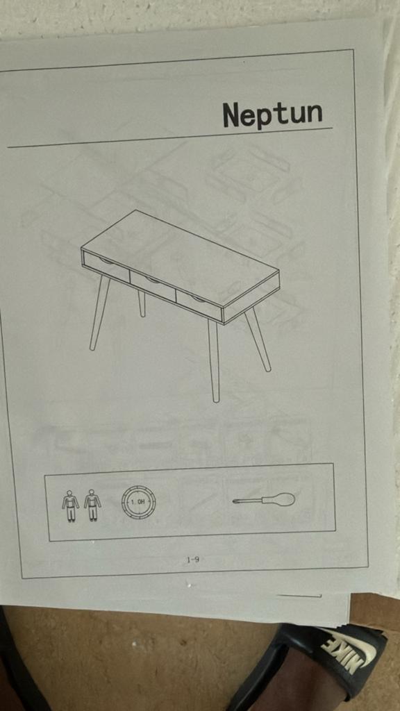 3x Nieuw Bureau Montijo Wit met Bruine Lades (Nog in doos), Overige typen, Met lades, Spaanplaat of MDF, Nieuw