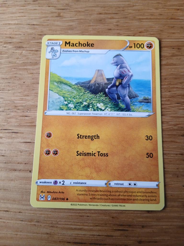 Pokémon Kaart Machoke 087/196 - Zo goed als nieuw, Ophalen of Verzenden, Zo goed als nieuw, Losse kaart