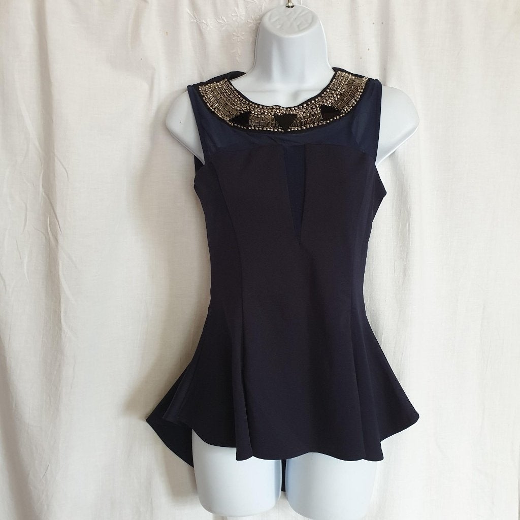 Gaaf dames shirt met schootje mt S/M merk Azara Paris, Kleding | Dames, Maat 38/40 (M), Blauw, ., Ophalen of Verzenden