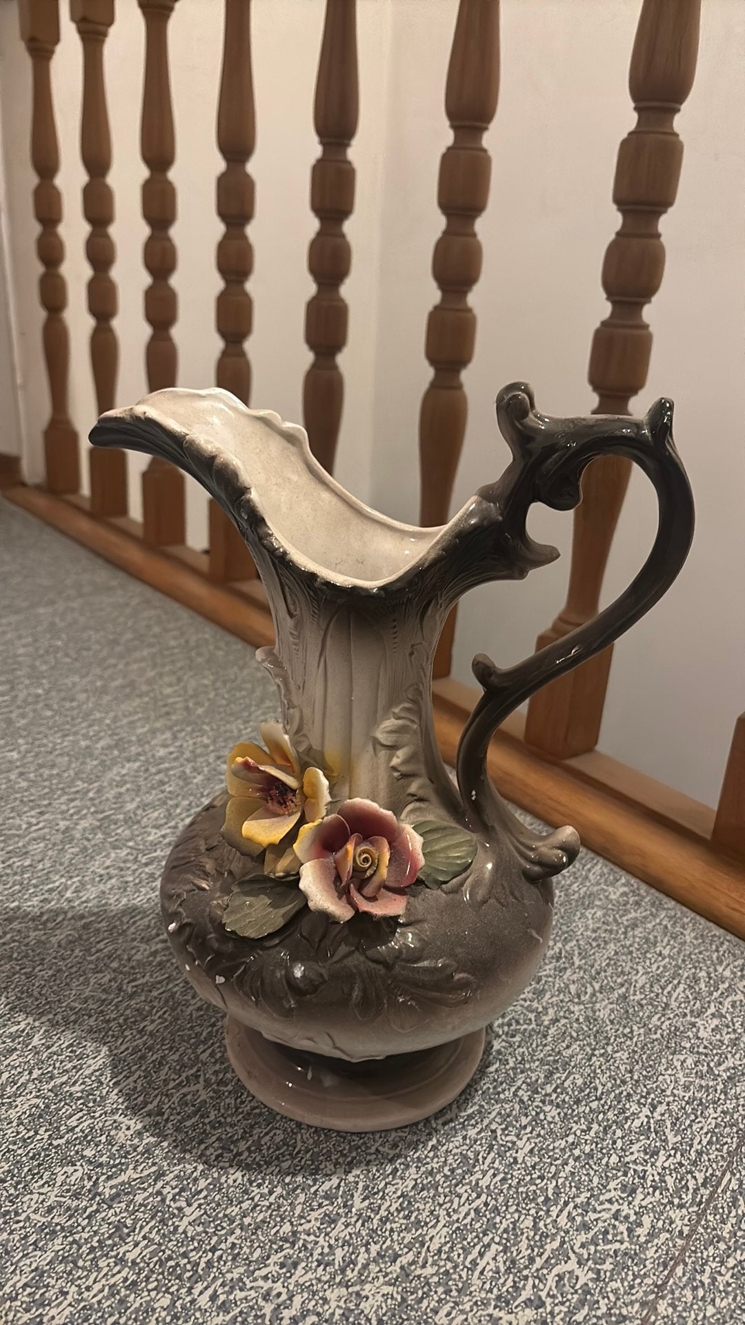 Italiaanse keramieken vaas met bloemen – Made in Italy, Ophalen of Verzenden