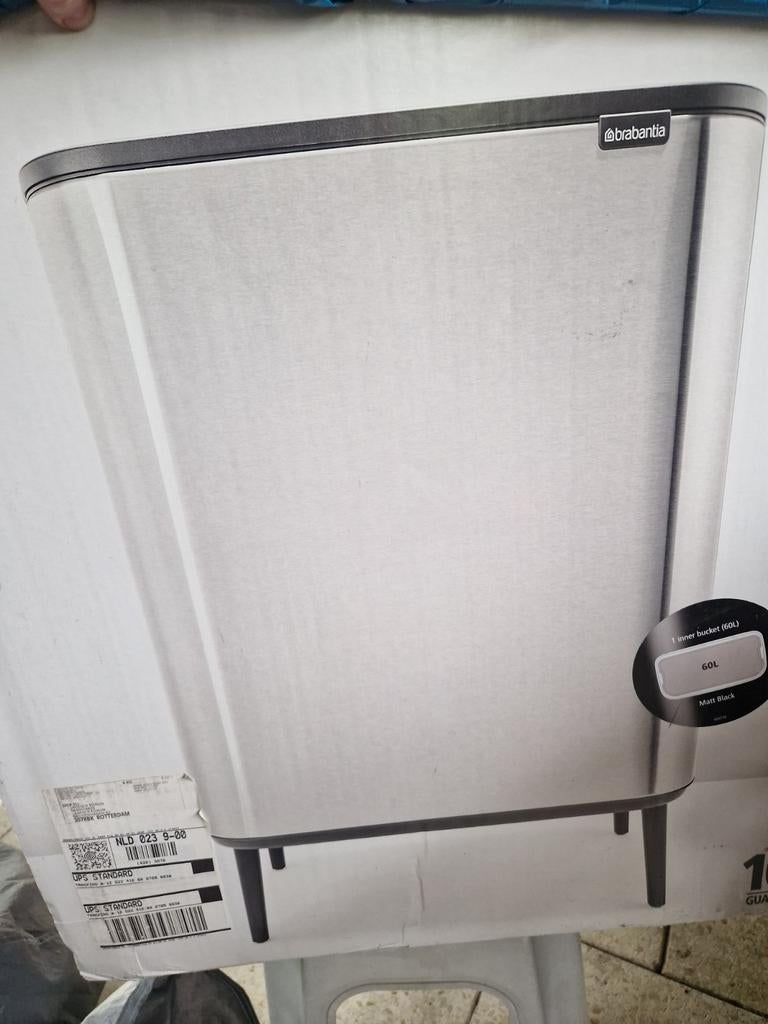 Brabantia Bo Touch Bin 60L - Matt Black, Nieuw, 40 liter of meer, Ophalen of Verzenden, Metaal