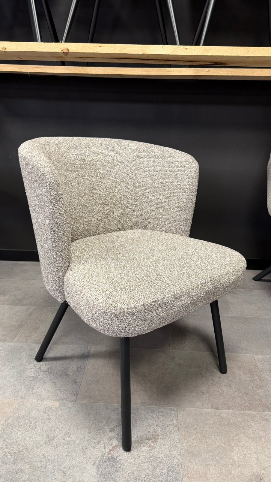 Trendy Bouclé Fauteuil - Beige/Taupe - NIEUW, Ophalen, Overige kleuren, Nieuw, Stof
