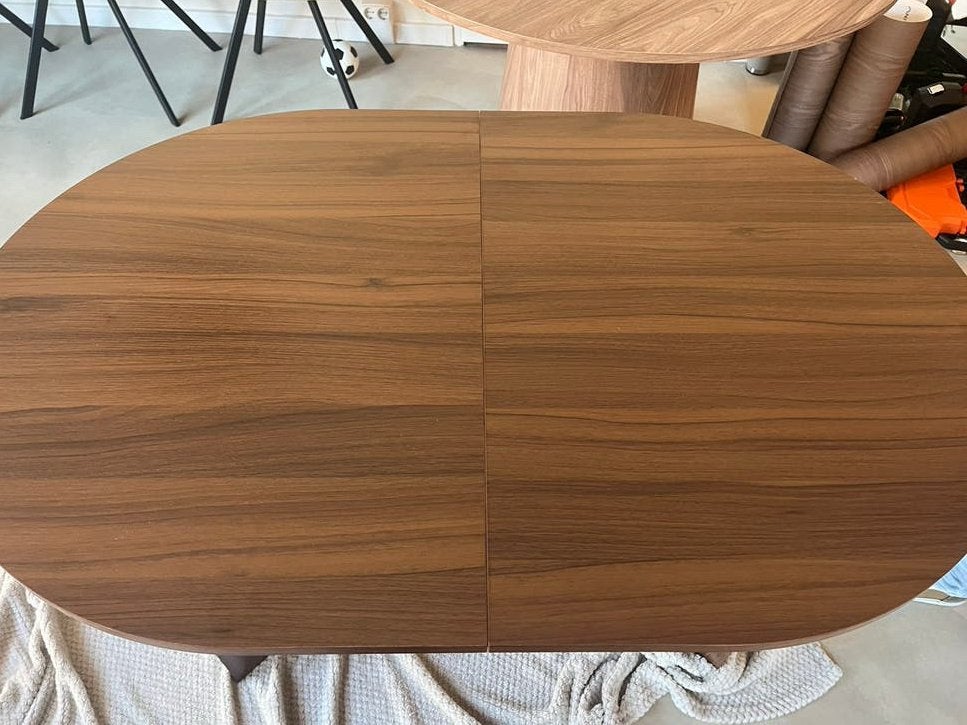 Uitschuifbare ovale eettafel 120/160  (nieuw met doos), Ophalen, 100 tot 150 cm, 50 tot 100 cm, Zo goed als nieuw