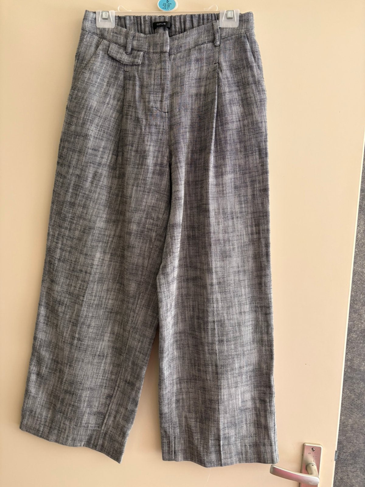 Opus Merja mooie grijze katoenen wide leg broek mt 36 ZGAN, Ophalen of Verzenden, Zo goed als nieuw, Maat 36 (S), Grijs