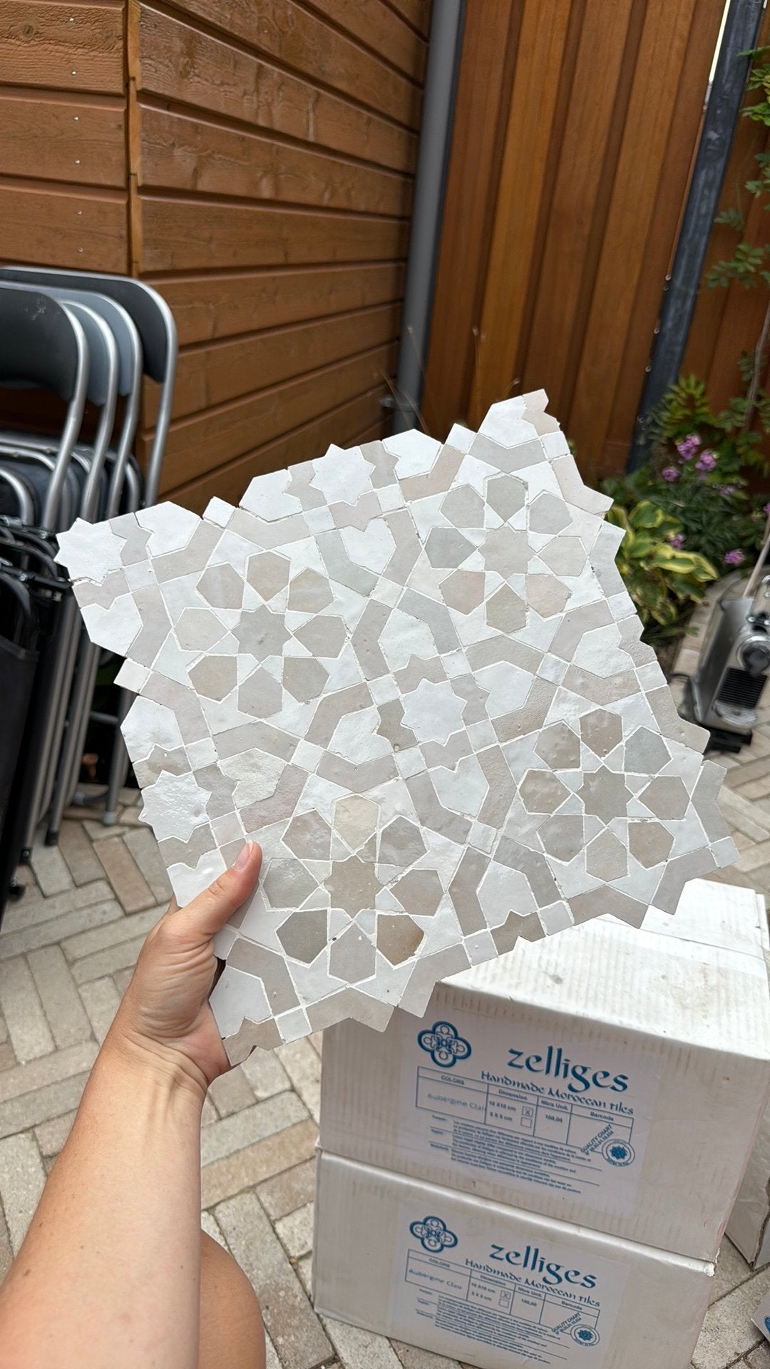 5 prachtige handgemaakt tegels 30x30cm Mozaik Alhambra, Doe-het-zelf en Verbouw, Tegels, Ophalen, Keramiek, Nieuw, Minder dan 5 m²