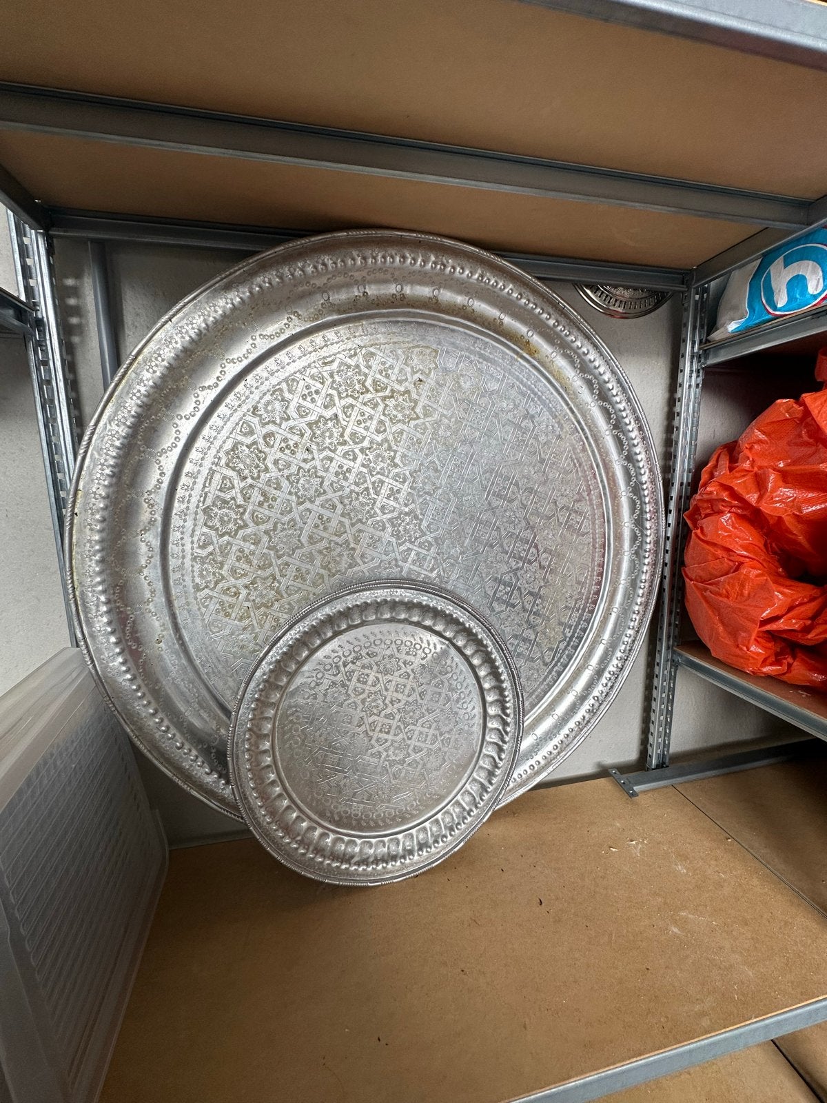 Set van 3 Marokkaanse dienbladen met inklapbare tafel, Ophalen