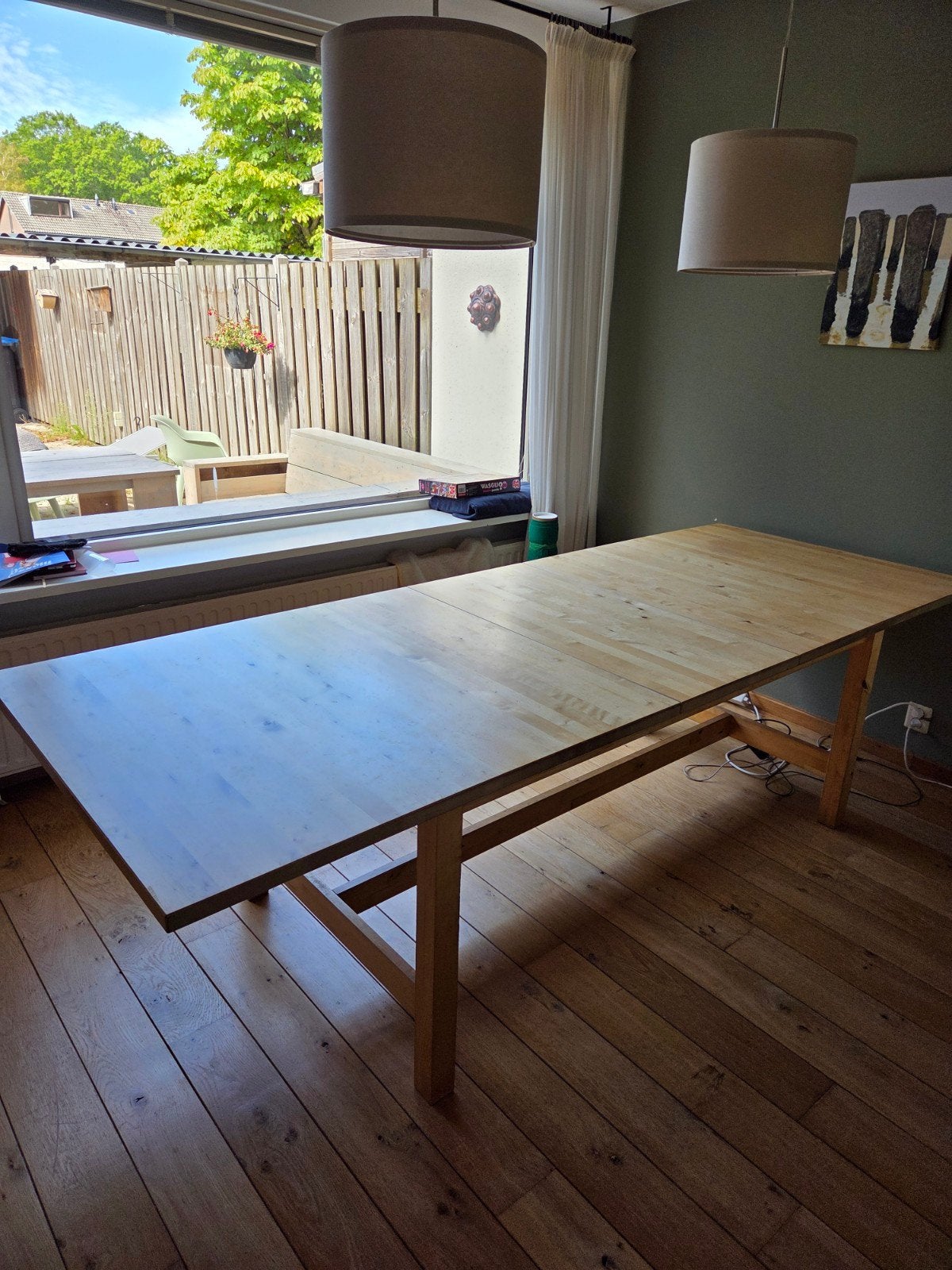 massieve houten tafel, Ophalen, Gebruikt, 200 cm of meer, 50 tot 100 cm