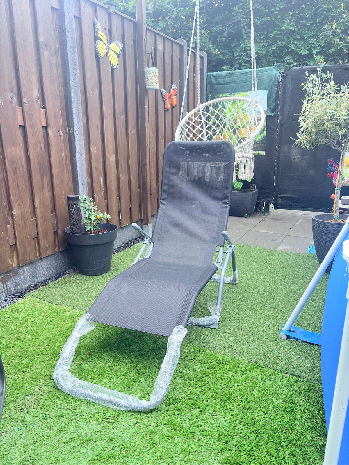 GARDEN PLACE Ligbed Bella Zwart, Tuin en Terras, Ligbedden, Ophalen, Nieuw, Textileen, Verstelbaar