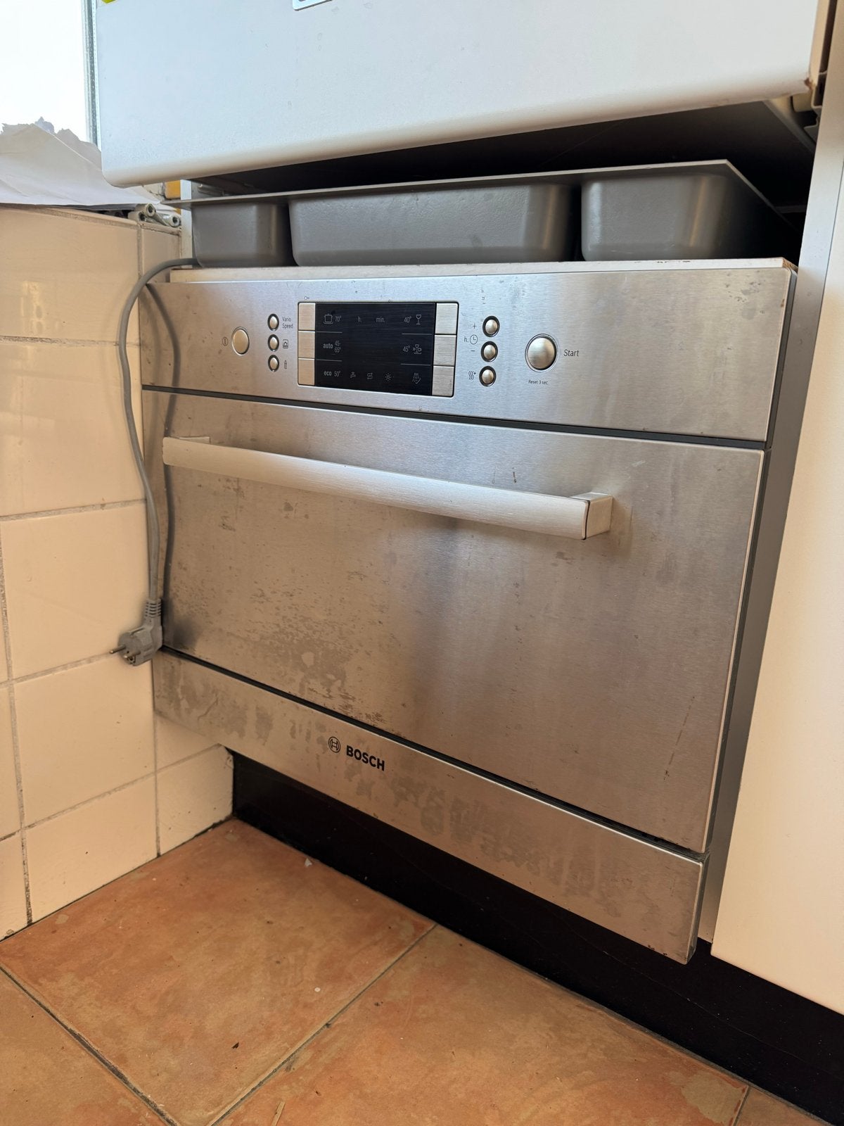 Gratis Compacte Bosch vaatwasser, Gebruikt, Ophalen of Verzenden, Inbouw, Minder dan 45 cm
