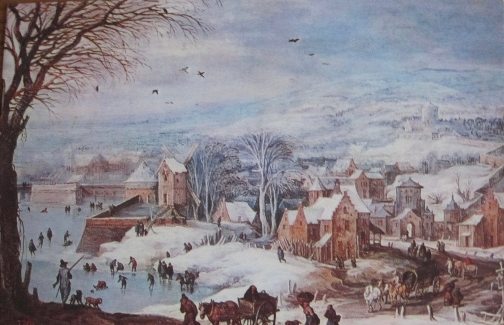 Pieter Breugel de jonge - Winter tafereel, dubbele kaart, Ophalen of Verzenden, 1980 tot heden, Gelopen, Overige thema's