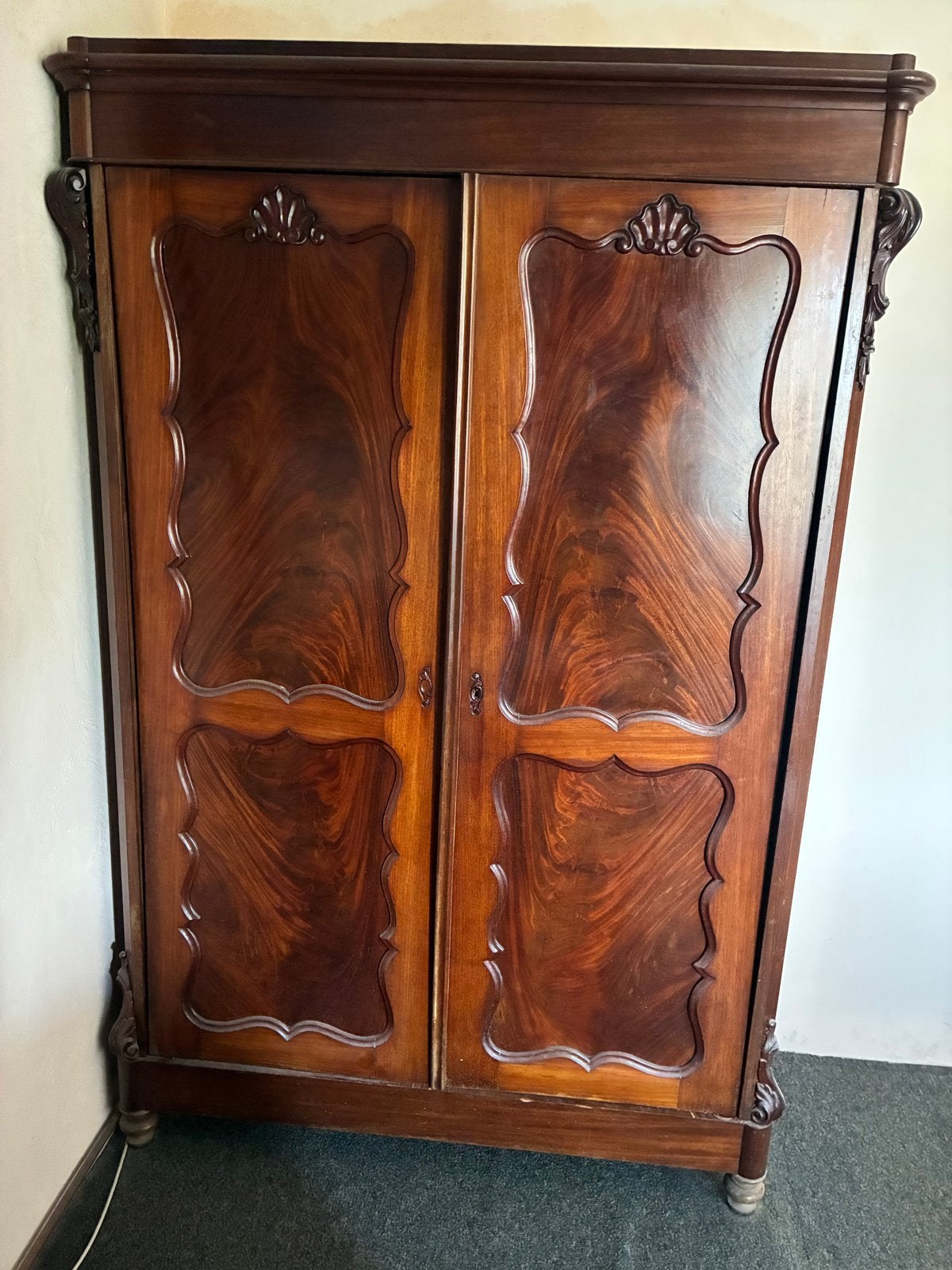 Antieke Biedermeier kast - Mahonie - Demontabel, Ophalen