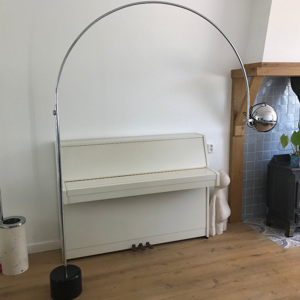 2 Vintage Chroom GEPO Amsterdam Arc XL booglamp 2, Kunststof, Ophalen of Verzenden, Nvt, 150 tot 200 cm