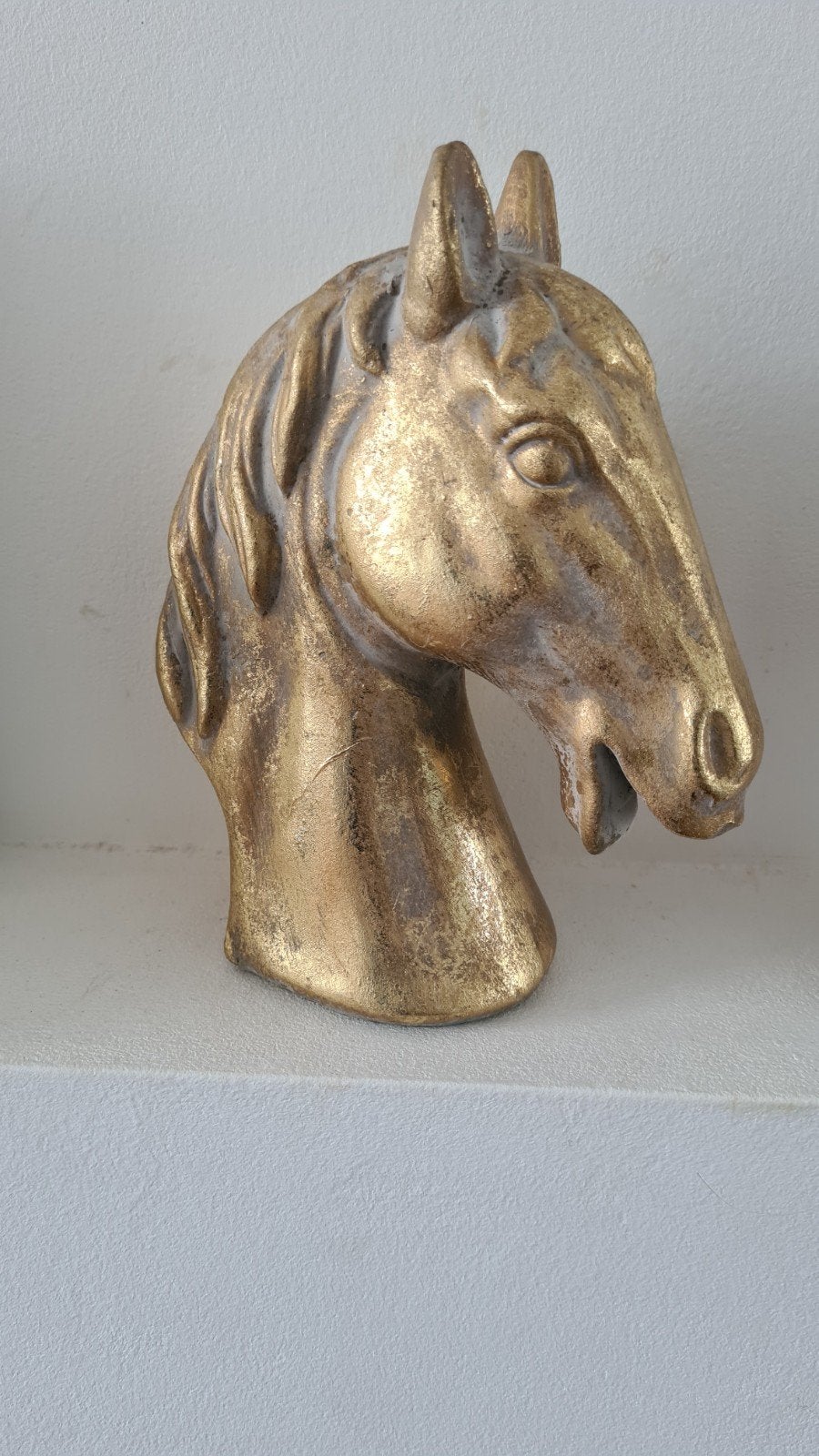 Mooi goudkleurig  keramiek paardenhoofd, Antiek en Kunst, Ophalen of Verzenden