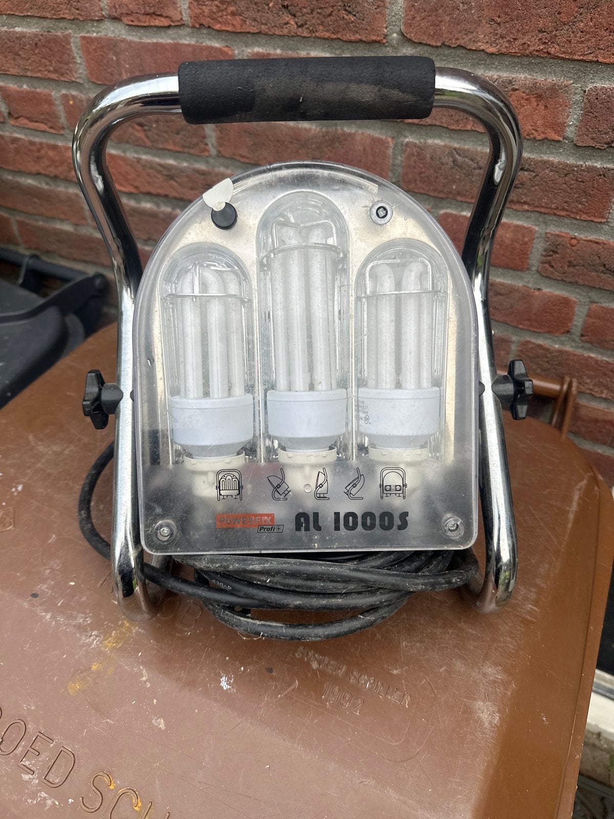 Bouwlamp AL 1000S met 3 lampen en verlengsnoer, Doe-het-zelf en Verbouw, Gebruikt, Met statief, Ophalen of Verzenden, Lamp met armatuur