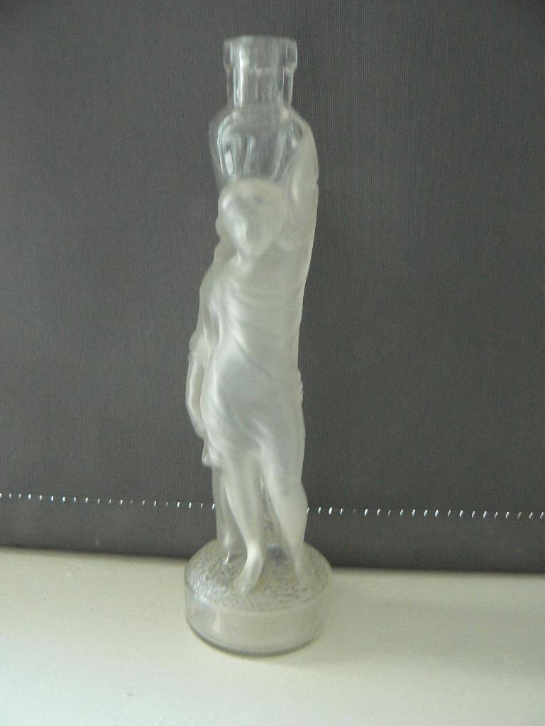 Glaskunst, fles, vrouw met kruik, matglas met helder glas, Ophalen