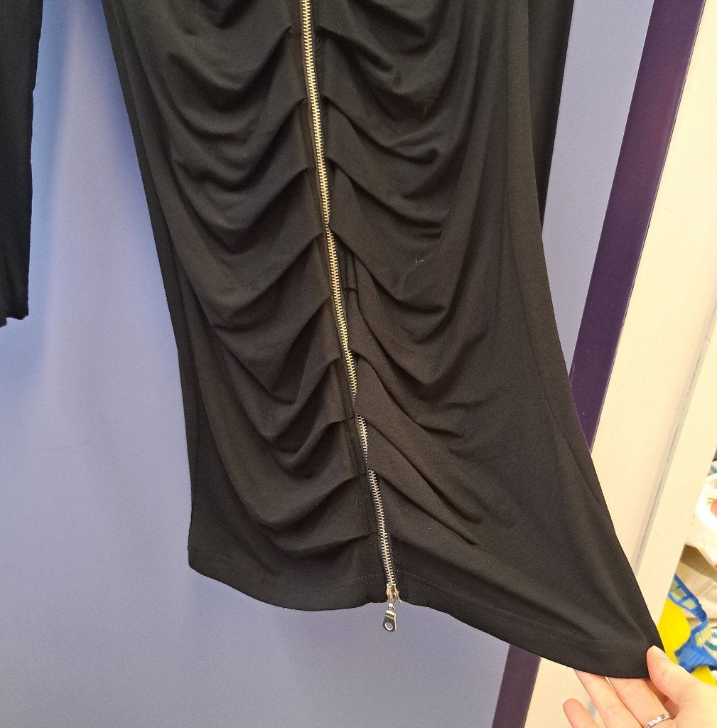 Laura di Sarpi tuniek zwart gerimpeld rits S 38649, ., Zwart, Laura di Sarpi, Ophalen of Verzenden