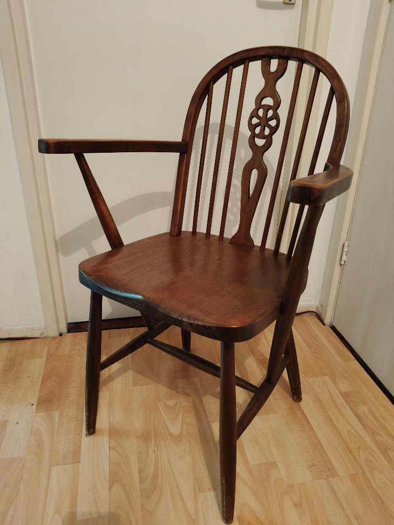 Vintage stoel, Huis en Inrichting, Stoelen, Ophalen, Gebruikt, Bruin, Eén