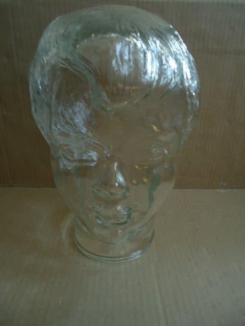 Vintage glazen hoofd, jongen. voor bijv. koptelefoon, hoed, Verzamelen, Retro, Ophalen of Verzenden, Huis en Inrichting
