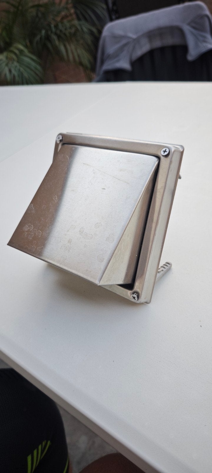 RVS gevelrooster ventilatierooster met klep Ø100 mm, Ophalen, Gebruikt, Afzuiger