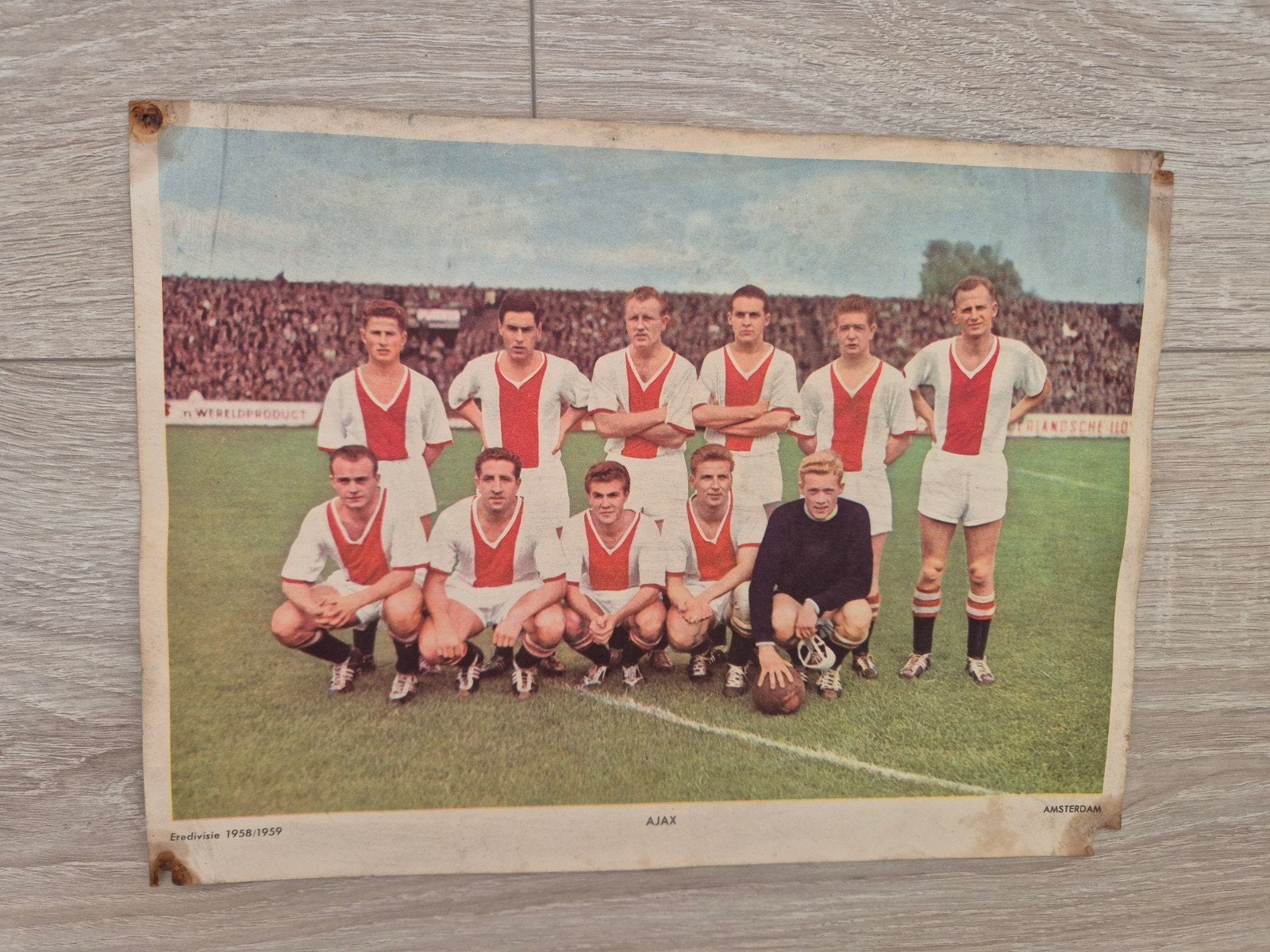 Ajax elftal 1958-1959 poster 30x20cm, Verzamelen, Ophalen of Verzenden, Gebruikt, Ajax, Poster, Plaatje of Sticker