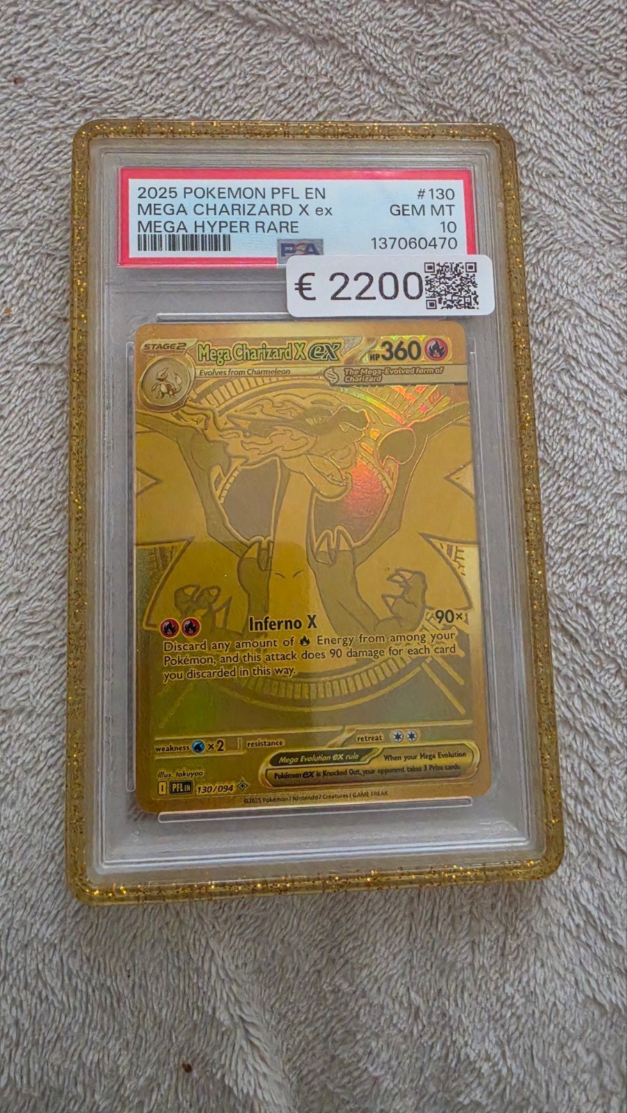 Mega Charizard X EX PSA 10 Phantasmal Flames Pokémon Kaart, Ophalen of Verzenden, Nieuw, Losse kaart, Foil