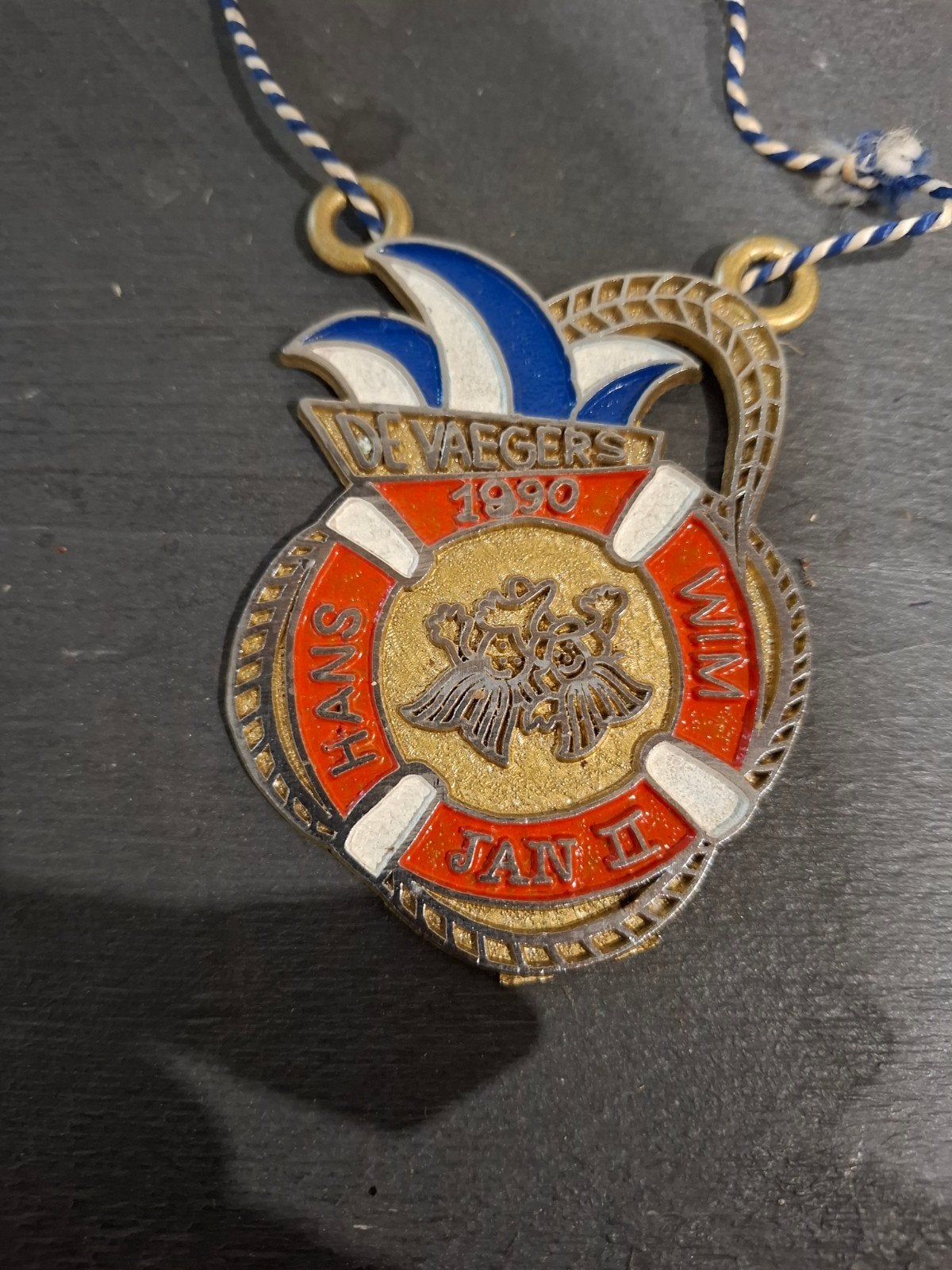Vintage medaille 'De Vaegers 1990' - Hans, Wim, Jan II, Postzegels en Munten, Ophalen of Verzenden, Overige materialen, Nederland