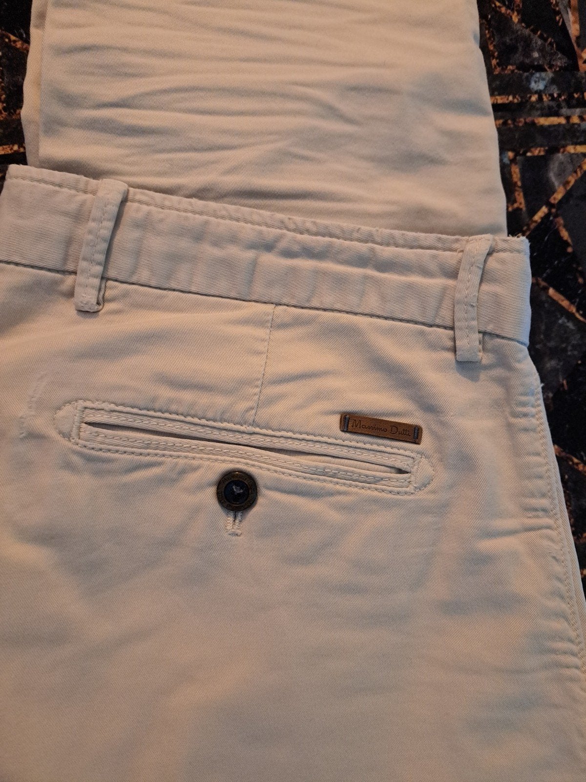 Massimo Dutti Slim Fit Chino Broek Maat 38, Beige, Ophalen of Verzenden, Zo goed als nieuw, Massimo Dutti